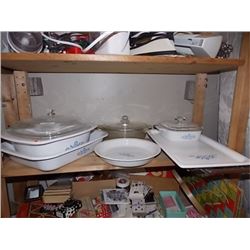 SHELF LOT OF CORNING WARE & PYREX
