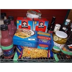 LOT OF FOOD ITEMS - PASTA, QUAKER OATS, SOUP NOODLES