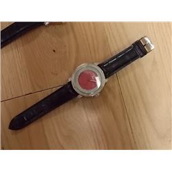WATCH - NEW MAN'S DIAMOND KING WATCH WITH 6 DIAMONDS - WORKING - RETAIL $300 - RED