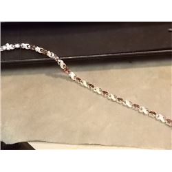 BRACELET - 6 CT OVAL FACETTED GARNET & DIAMOND TENNIS BRACELET - INCLUDES CERTIFICATE $550 - W-21
