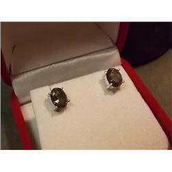 EARRINGS - NEW OVAL FACETTED MYSTIC TOPAZ IN STERLING SILVER SETTING - STUDS - RETAIL ESTIMATE $175
