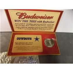 SUPERBOWL XXXVI - BUDWEISER NFL 2002 COMMEMORATIVE MEDALLION - COWBOYS