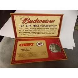 SUPERBOWL XXXVI - BUDWEISER NFL 2002 COMMEMORATIVE MEDALLION - CHIEFS