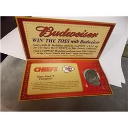 SUPERBOWL XXXVI - BUDWEISER NFL 2002 COMMEMORATIVE MEDALLION - CHIEFS