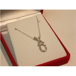 NECKLACE - NEW - DIAMONDS IN STERLING SILVER SETTING - STERLING SILVER FASHIONED IN HUGS AND KISSES 