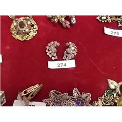 VINTAGE RHINESTONE JEWELRY - EARRINGS