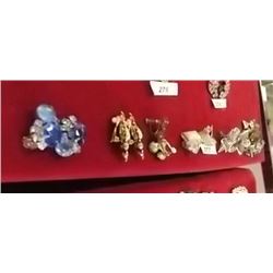 VINTAGE RHINESTONE JEWELRY - ASSORTED LOT - may or maynot have stones missing - unmatched earrings o