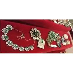 VINTAGE RHINESTONE JEWELRY - ASSORTED LOT - may or maynot have stones missing - unmatched earrings o