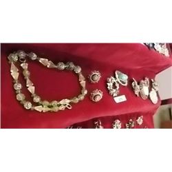 VINTAGE RHINESTONE JEWELRY - ASSORTED LOT - may or maynot have stones missing - unmatched earrings o