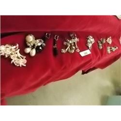 VINTAGE RHINESTONE JEWELRY - ASSORTED LOT - may or maynot have stones missing - unmatched earrings o