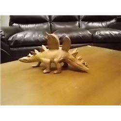 UNIQUE CARVED WOOD FIGURE - DINOSAUR - STEGOSAURUS - 10"  X 5 ½"