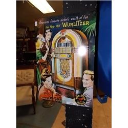 METAL ADVERTISING SIGN - WURLITZER