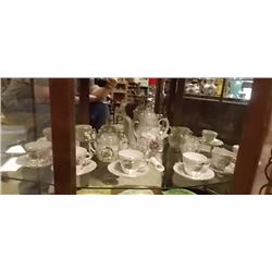 TEA SET STAMPED WITH CROWN ON BOTTOM - 15 PC TTL