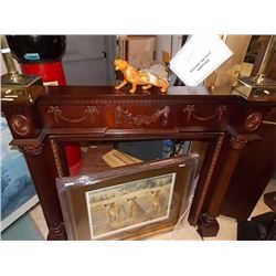 MAHOGANY CARVED FIRE PLACE MANTEL