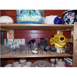 SHELF OF COLLECTABLES AND MORE WATER RADIO