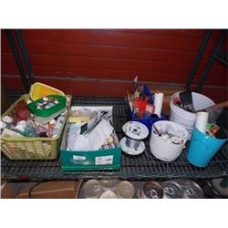 LOT OF CRAFT ITEMS, PAINT BRUSHES & MORE