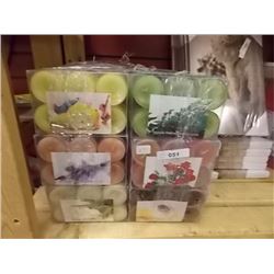 TEA LIGHT CANDLES - 6 DIFFERANT COLORS - 18 PKS OF 10 = 180 CANDLES TOTAL