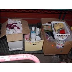 CRATE & BOX OF CRAFT PAINTS ETC - 3 BXS TTL