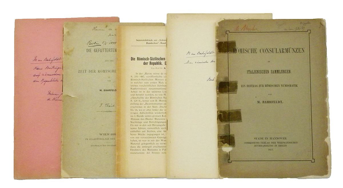 Five Offprints & Monographs by Bahrfeldt