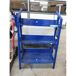 Metal product display rack on wheels - used
