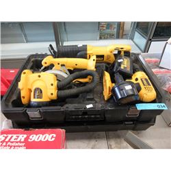 DeWalt cordless tools in case - used