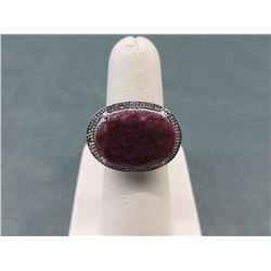 12.5 CT Oval Red Ruby Ring