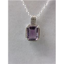 Amethyst & Diamond Necklace
