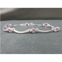 Bezel Set Amethyst Bracelet