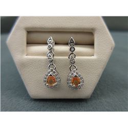 New - Yellow Sapphire & Diamond Dangle Earrings