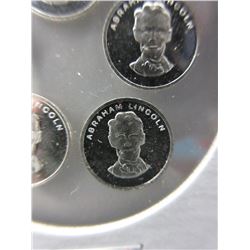 5 x .999 Fine Silver Abraham Lincoln Art Rounds