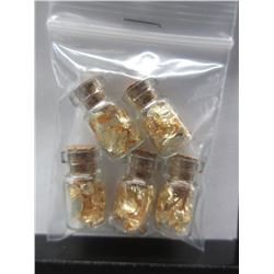 5 Vials of 24 KT Gold Flakes