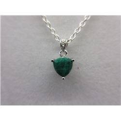 1.6 CT Trillion Cut Emerald & Diamond Necklace