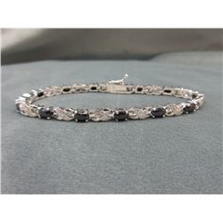 6+ CT Blue Sapphire & Diamond Tennis Bracelet