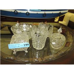 4 Crystal dishes & vase