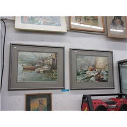 Pair of Sessions prints of ships
