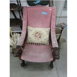 Antique - Dutch Oak Lion Head Chair