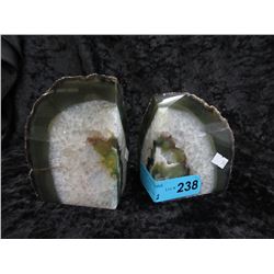 Pair of Green Brazilian agate bookends