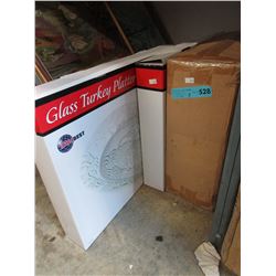 4 New glass turkey platters