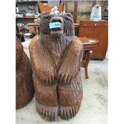 Solid wood carved bear