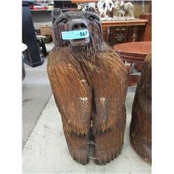 Solid wood carved bear