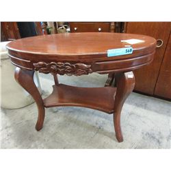 Vintage mahogany oval parlour table