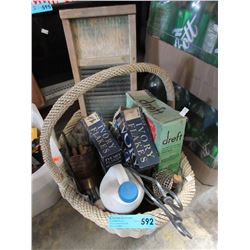 Basket of vintage laundry products