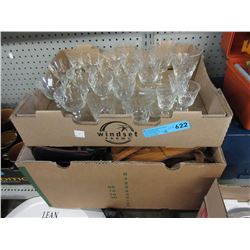 Crystal stemware & used purses