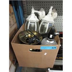 Brass spittoon, exterior lights & more