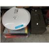 Image 1 : George Foreman grill, LP records & metal box