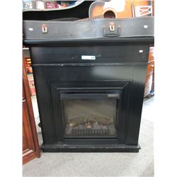 Electric corner fireplace in surround - used