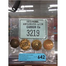 Vintage Construction worker pins & Deer License