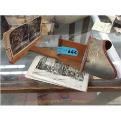 Vintage stereoscope with some cards