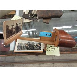 Vintage stereoscope with some cards
