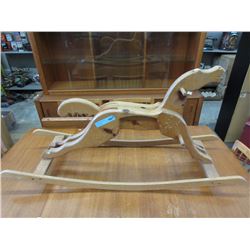 Wood folk art rocking horse
